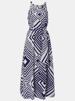 Celmia Sexy Printed Sleeveless Summer Beach Maxi Dress For Women