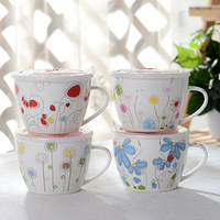 Ceramic Bowl Microwave Oven Insulation Bowls Fresh-Keeping Porcelain Sealed Boxes with Lid Covered