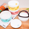 Ceramic Lunch Box Microwave Heating 3 Layers Fashion Cute Baby Lunch Boxes with Tableware