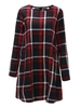 Check Plaid Long Sleeve Loose Casual Mini Dress