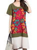 Chiese Style Short Sleeves Stitching Print Dresses