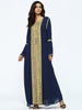 Chiffon Belt Slim Trumpet Long Sleeve Women Two-Piece Maxi Dresses
