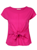 Chiffon Bow Tie Stitching Short Sleeve T-Shirt For Women