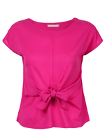 Chiffon Bow Tie Stitching Short Sleeve T-Shirt For Women