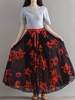 Chiffon Floral Print Tie High Waist Maxi Skirt For Women