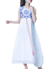 Chiffon Folk Style Vintage Printed Two Layer Women Dresses