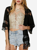 Chiffon Lace Patchwork Half Sleeve Women Cardigan