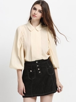 Chiffon Loose Lantern Sleeve Lapel Shirt For Women