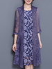 Chiffon Women Elegant Fake Two Pieces Print Dresses