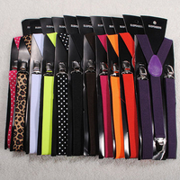 Child Adjustable Pants Y-back Clip-on Suspender Brace Neon UV Strap Clip-on Belt