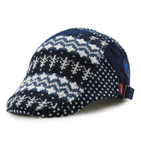Child Boys Girls Cotton Knitting Peaked Beret Cap National Style Winter Warm Sun Baseball Hat
