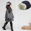 Children Artificial Rabbit Fur Ball Hat Hairpin Hair clip Stewardess Cap