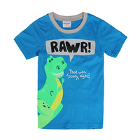 Children Boy Lovely Dinosaur Pure Cotton Short Sleeve T-shirt Top