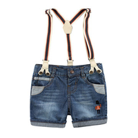 Children Boy Summer Jeans Super Soft Washing Shorts Pants Suspender Trousers