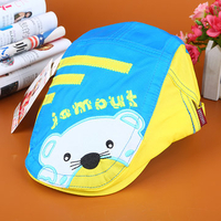 Children Breathable Quick Dry Berets Hat Newsboy Lovely Embroidery Bear Pattern Visor Peaked Cap