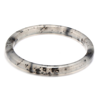 China Hsiuyen Jade Bracelet Nephrite Oblate Grey Pattern Women Bracelet