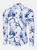 Chinese Ink Painting Printing Slim Fit Dress Shirt