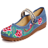 Chinese Knot Flower Embroidered Canvas Flat Retro Shoes