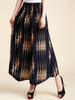 Chinese Style Loose Elastic Waist Printed Wide Leg Pants For Women