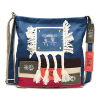 Chinese Women Style Canvas Shoulder Bags Tribal National Style Crossbody Bags
