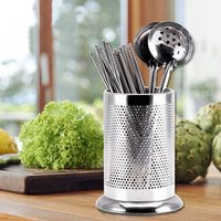 Chopsticks Knife Fork Drying Rack Stainless Steel Tube Tableware Kitchen Storage Box