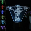 Christianity Jesus Suffering 3D Illusion Desk Lamp 7 Color Change LED Desk Night Light Bedroom Home