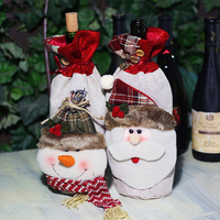Christmas decorations Santa Claus bags red wine bag tableware decorative items