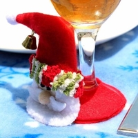 Christmas Dinner Santa Claus Wine Goblet Cup Glass Mat Pad Cushion Table Decor