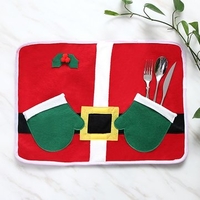 Christmas Glove Table Mat Pad for Dining Table Tableware Set