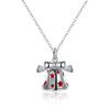 Christmas Jewelry Necklace Silver Bell Star Oil Drip Necklace