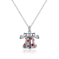 Christmas Jewelry Necklace Silver Bell Star Oil Drip Necklace