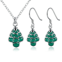 Christmas Jewelry Set Christmas Tree Oil Drip Earrings Necklace Kit