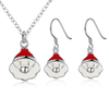 Christmas Jewelry Set Santa Claus Cute Earrings Necklace Kit