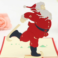 Christmas Santa Clau Handcrafted 3D Greeting Card Pop Up Card