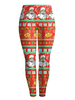 Christmas Santa Claus Printed High Waist Stretch Pencil Pants