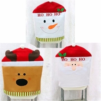 Christmas Santa Claus Snowmen Deer Chair Back Cover Party Festival Decor