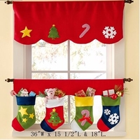 Christmas Sock Xmas Window Curtain Party Banner
