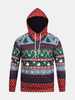 Christmas Theme Pattern Printing Front Pocket Casual Sport Hoodies