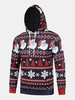 Christmas Theme Santa Printing Front Pocket Casual Sport Hoodies