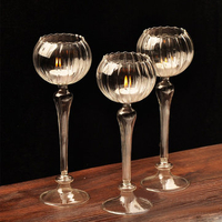 Classic Glass Candle Holder Wedding Bar Party Home Decoration Goblet Tall Candlesticks