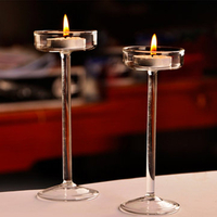 Classic Glass Candle Holders Wedding Bar Decor Goblet Tall Candlesticks