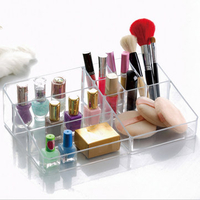 Clear Acrylic Cosmetic Organizer Stand Large Nail Polish Lipstick MakeUp Display