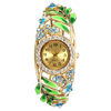 Cloisonne Elegant Watch Hollow Flower Leaves Rhinestone Watch for Women Gift