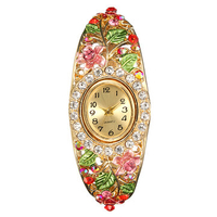 Cloisonne Luxury Watch Flower Rhinestone Women Watch