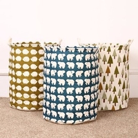 Cloth Storage Basket Waterproof Durable Cotton Linen Laundry Box Organizer