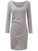 Clubwear Bodycon Split Asymmetric Scoop Neck Pencil Mini Dress