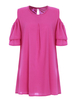 Cold Shoulder Flouncing Short Sleeve O-neck Mini Dress For Women
