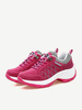 Color Blocking Leather Lace Up Sport Platform Trainers