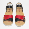 Color Blocking Peep Toe Hook Loop Flat Comfortable Sandals