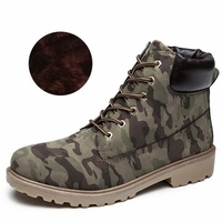 Color Match Ankle Lace Up Kight Casual Fur Lining Flat Boots